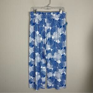 Sailor Sailor Blue White Floral Print Pull On Cropped Pants XL